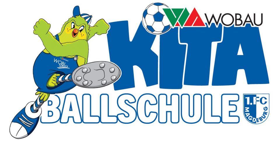 Das Logo der Wobau-Kita-Ballschule des 1. FC Magdeburg