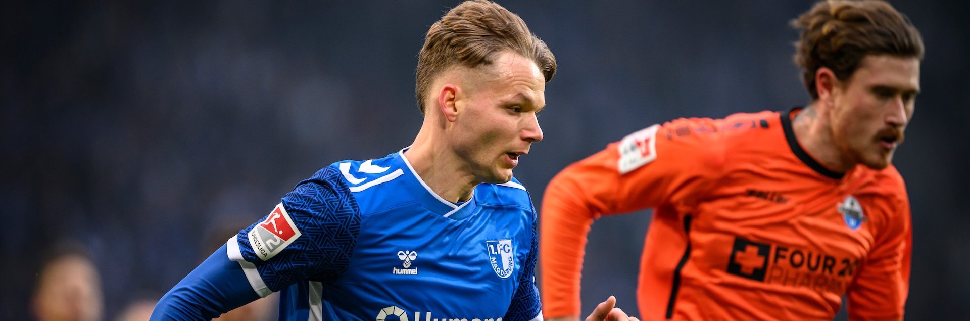 Philipp Hercher (links) im Spiel gegen Paderborn