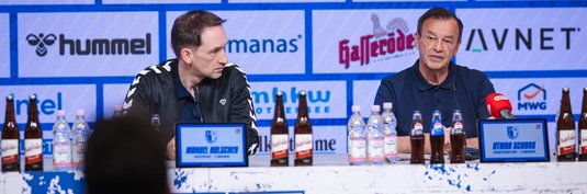 Otmar Schork (rechts) und Pressesprecher Manuel Holscher.
