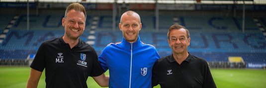 Von links: Cheftrainer Markus Fiedler, Dominik Reimann und Otmar Schork