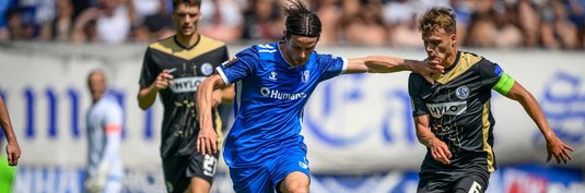 Jean Hugonet (Mitte) im vergangenen Duell gegen Elversberg