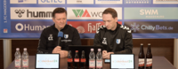 Christian Titz(links) und Manuel Holscher während der PK