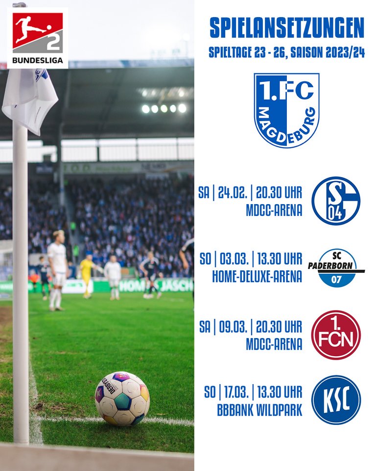 Spieltage 19 Bis 26 Zeitgenau Angesetzt: 1. FC Magdeburg