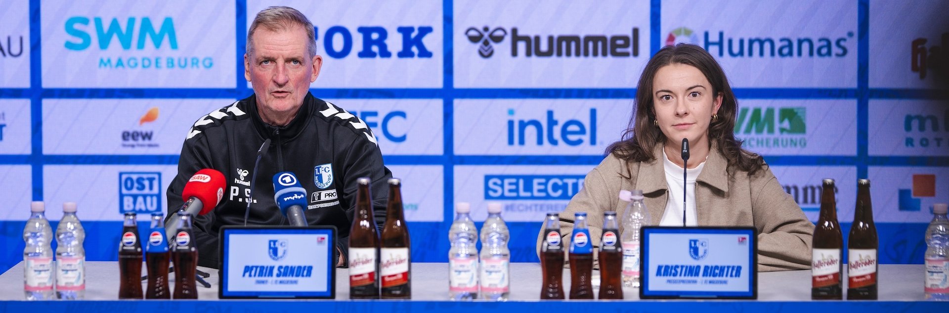 Petrik Sander (links) und Pressesprecherin Kristina Richter