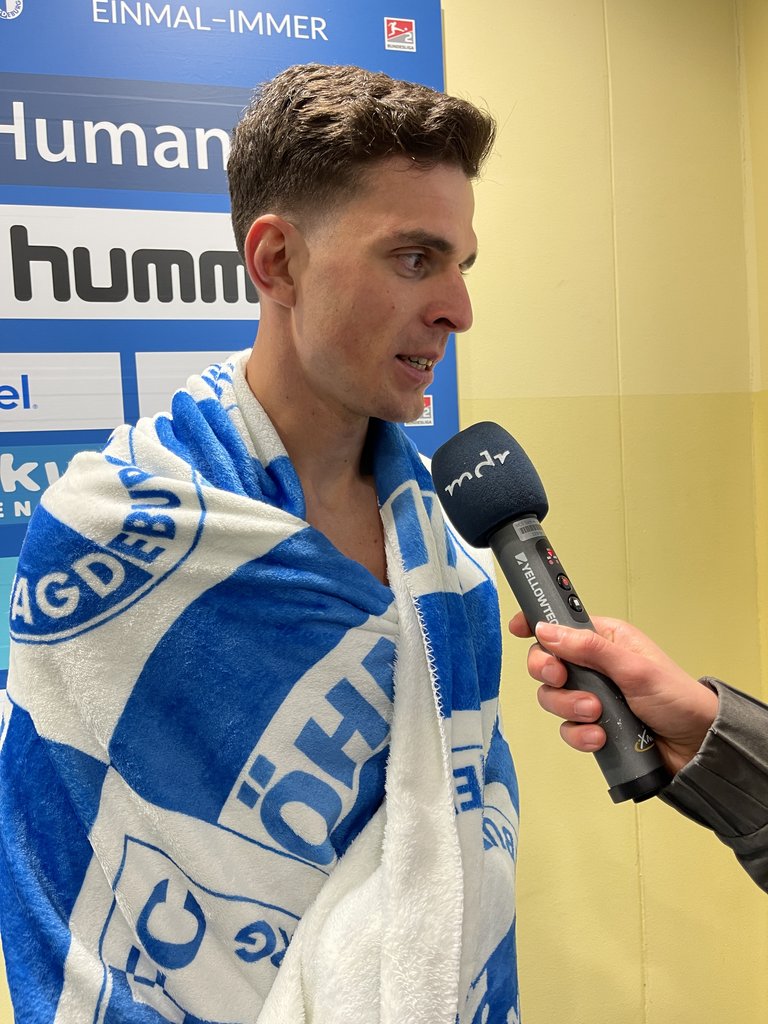 FCM-Abwehrspieler Tobias Müller war nach dem Sieg natürlich zufrieden.