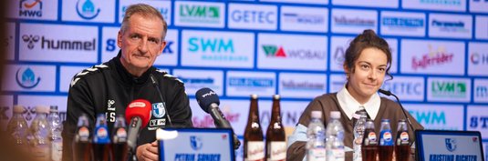 Petrik Sander (links) mit Pressesprecherin Kristina Richter