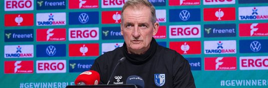 Petrik Sander bei der PK vor dem Illertissen-Spiel