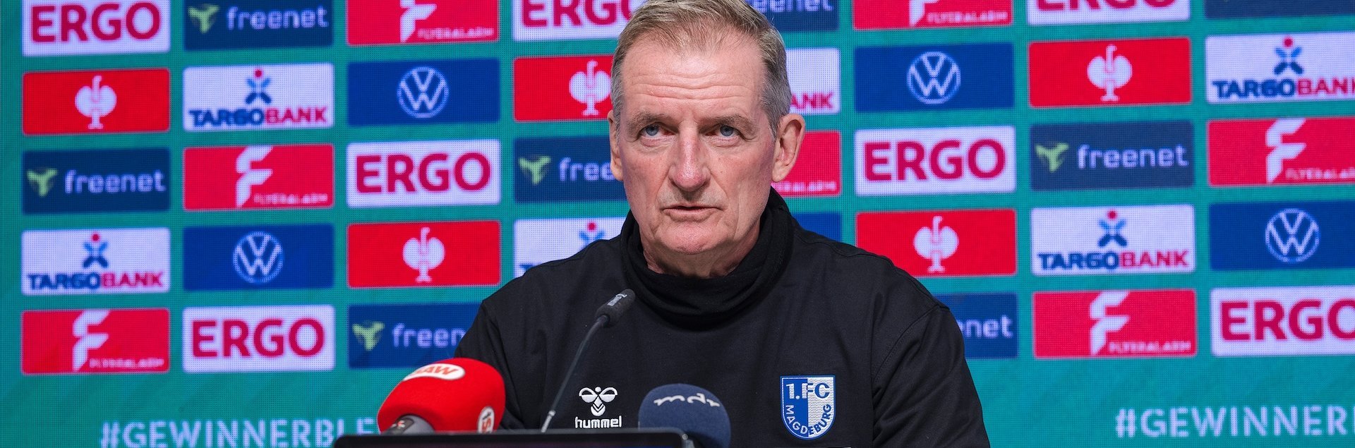 Petrik Sander bei der PK vor dem Illertissen-Spiel