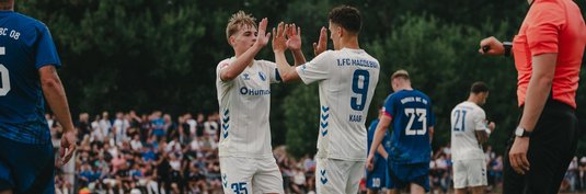 Magnus Baars (links) und Martijn Kaars bejubeln einen Treffer