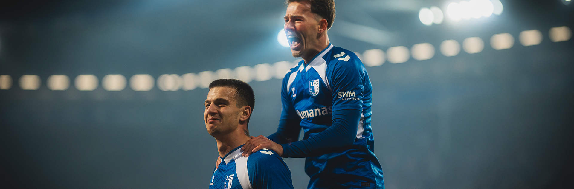 Mateusz Zukowski (links) beim Jubel mit Noah Pesch