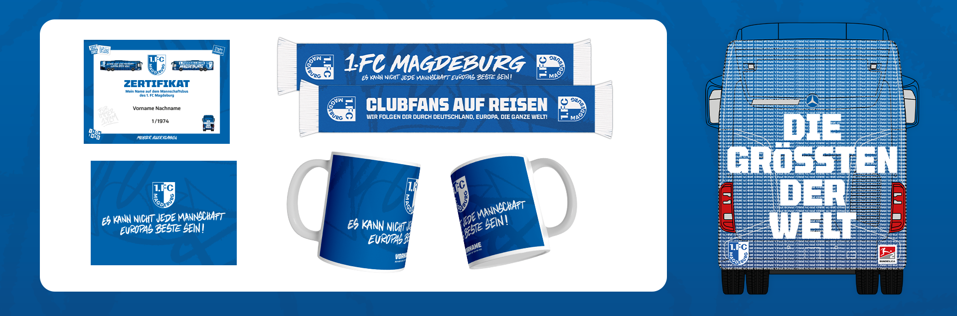 Dein Name auf dem Mannschaftsbus