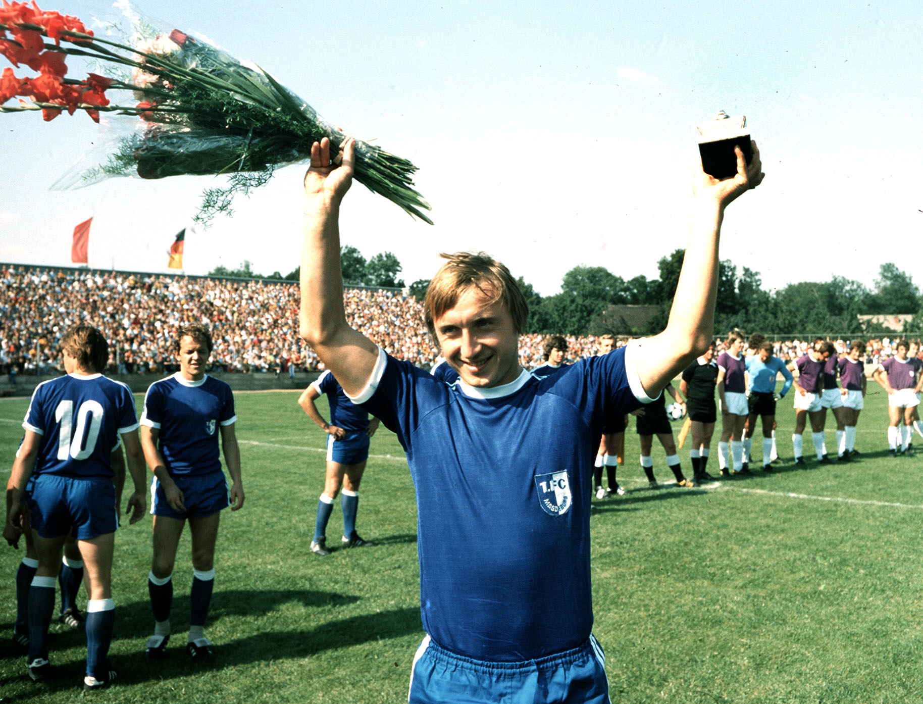 Joachim Streich bei der Ehrung zum „Fußballer des Jahres“.