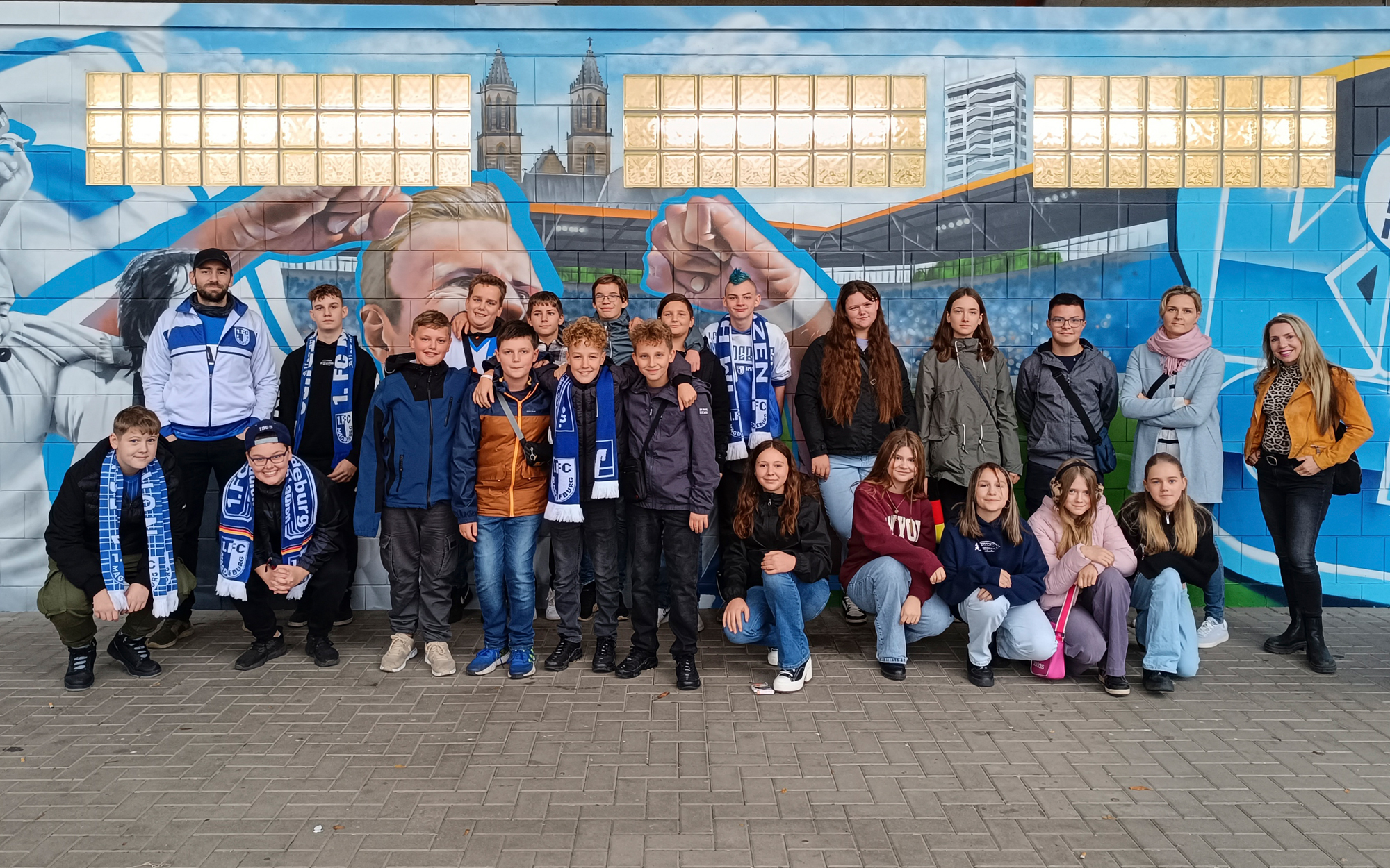 Die Schüler der Oskar Linke Schule. Foto: FCM / Jonas Arpe