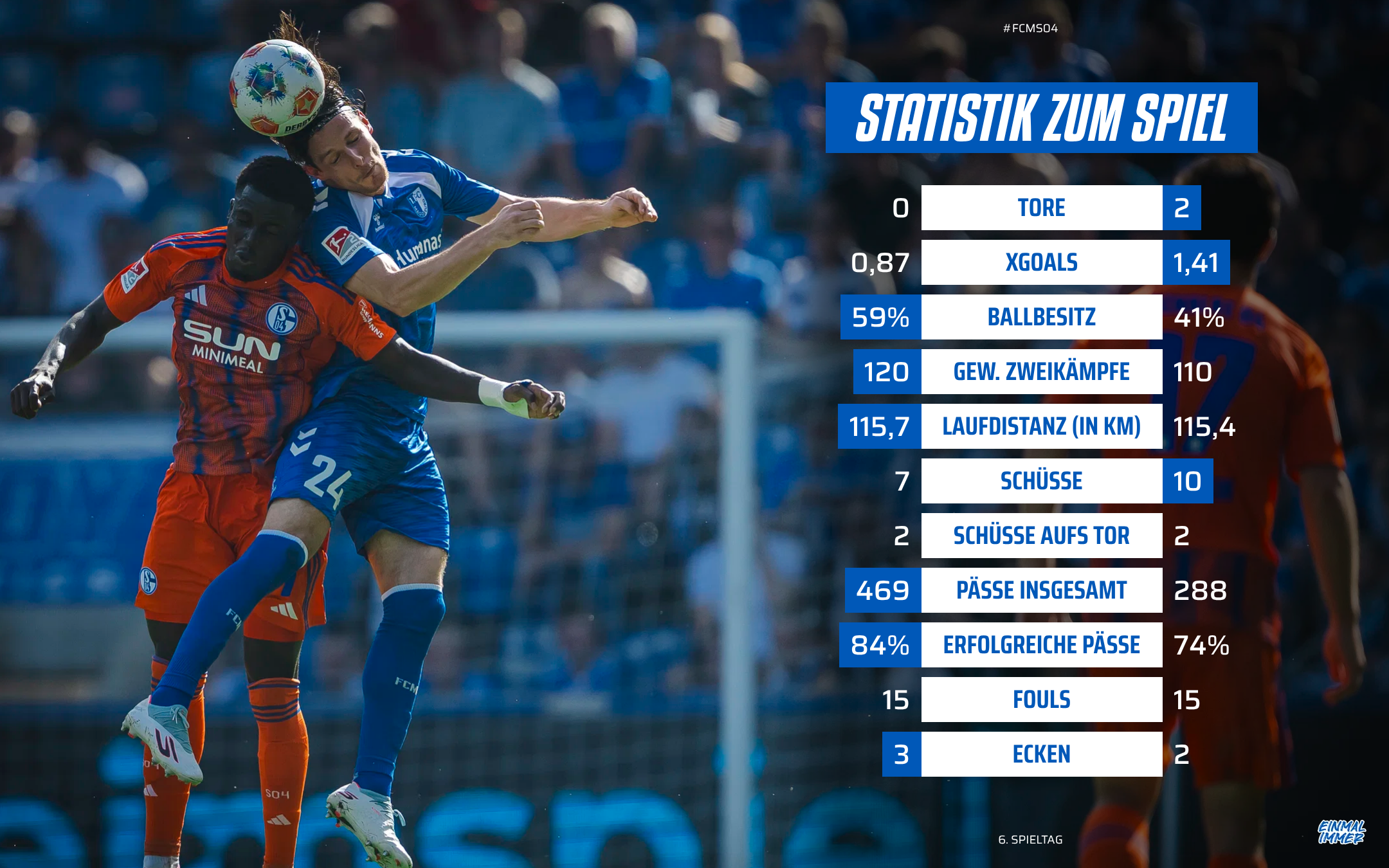 Die Statistik vom Schalke-Spiel.