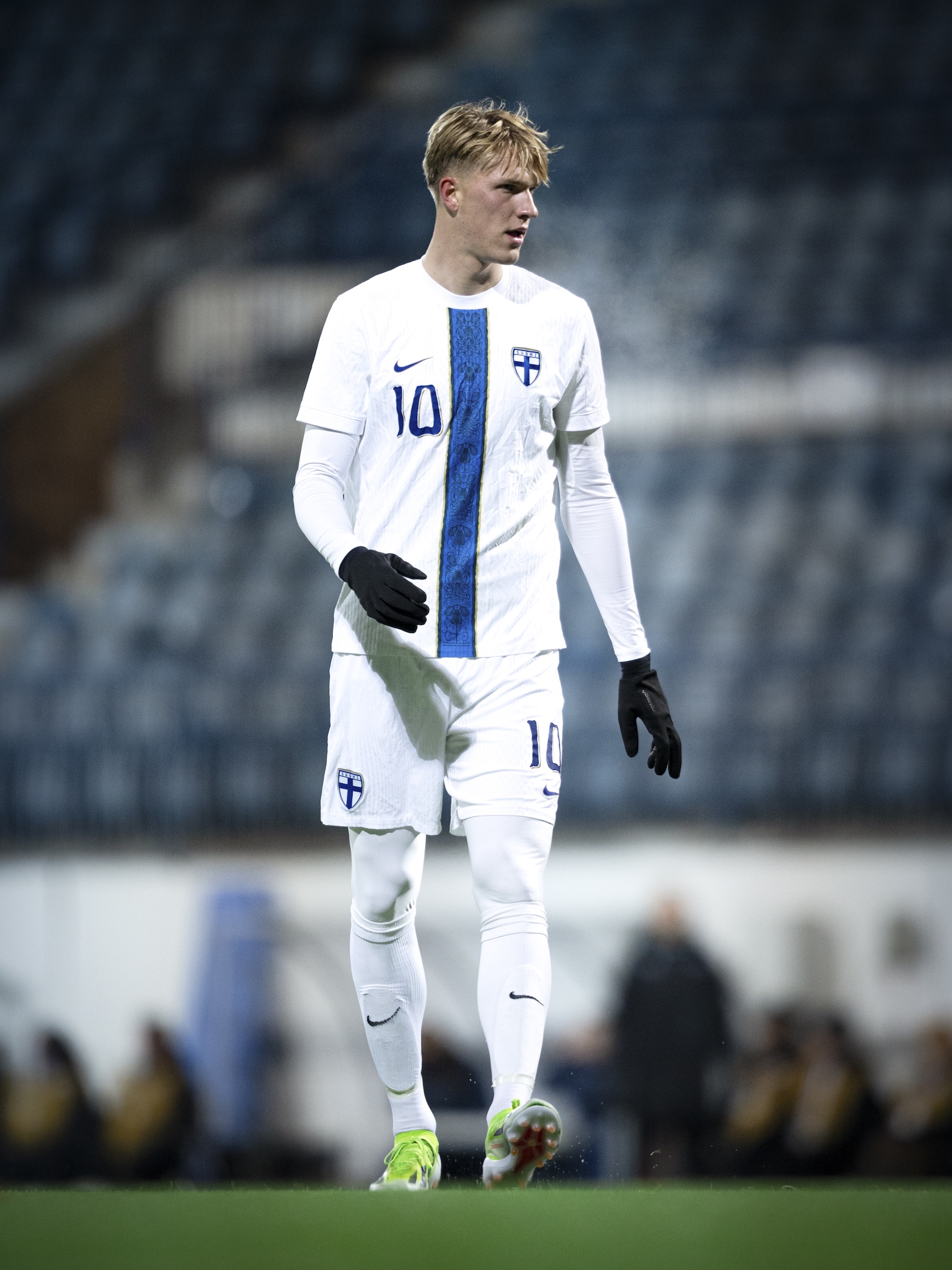 Luka Hyryläinen im Spiel gegen Kosovo U21. Foto: Finnland U21 / Niko Tykkylainen