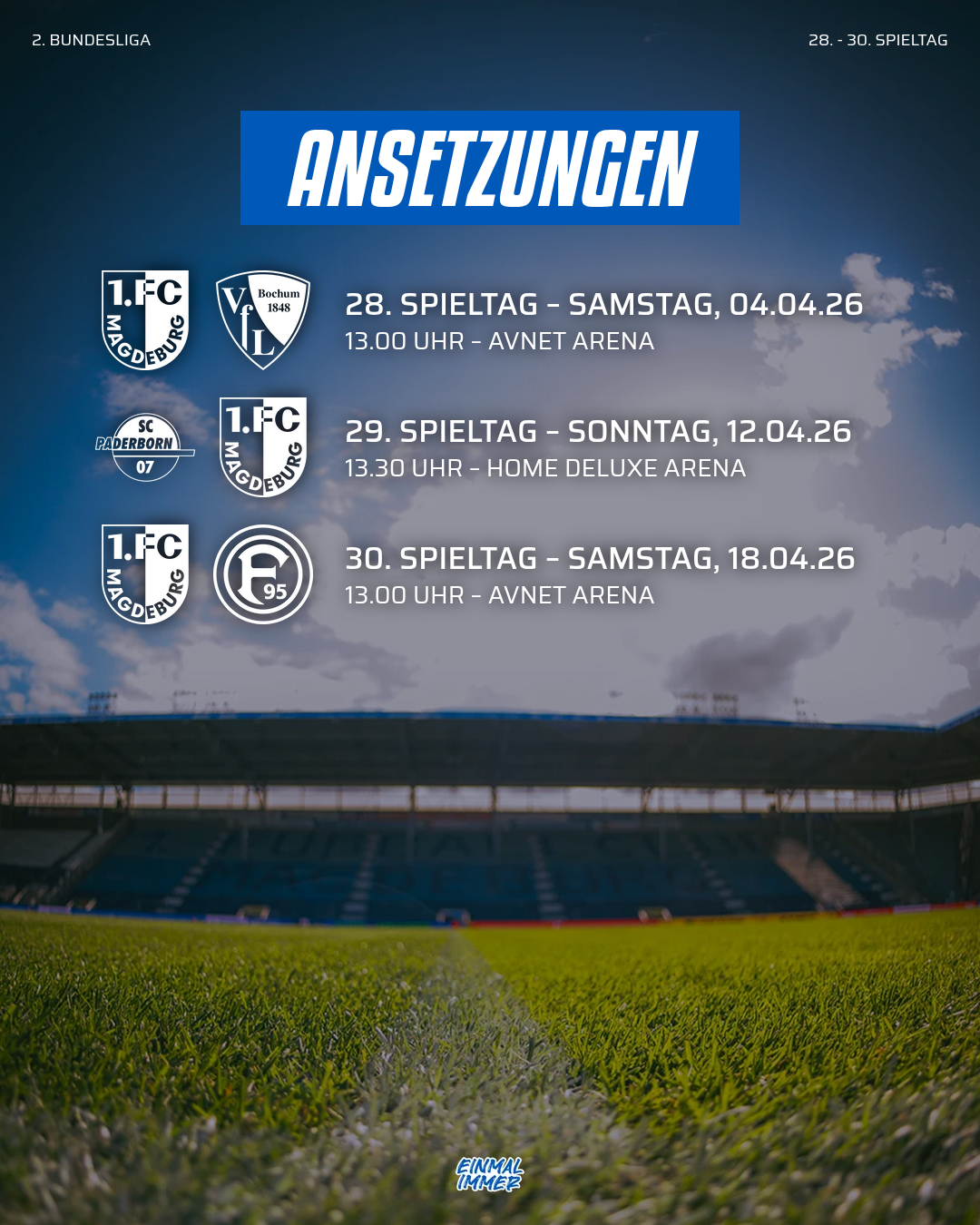 Die Termine im Überblick.