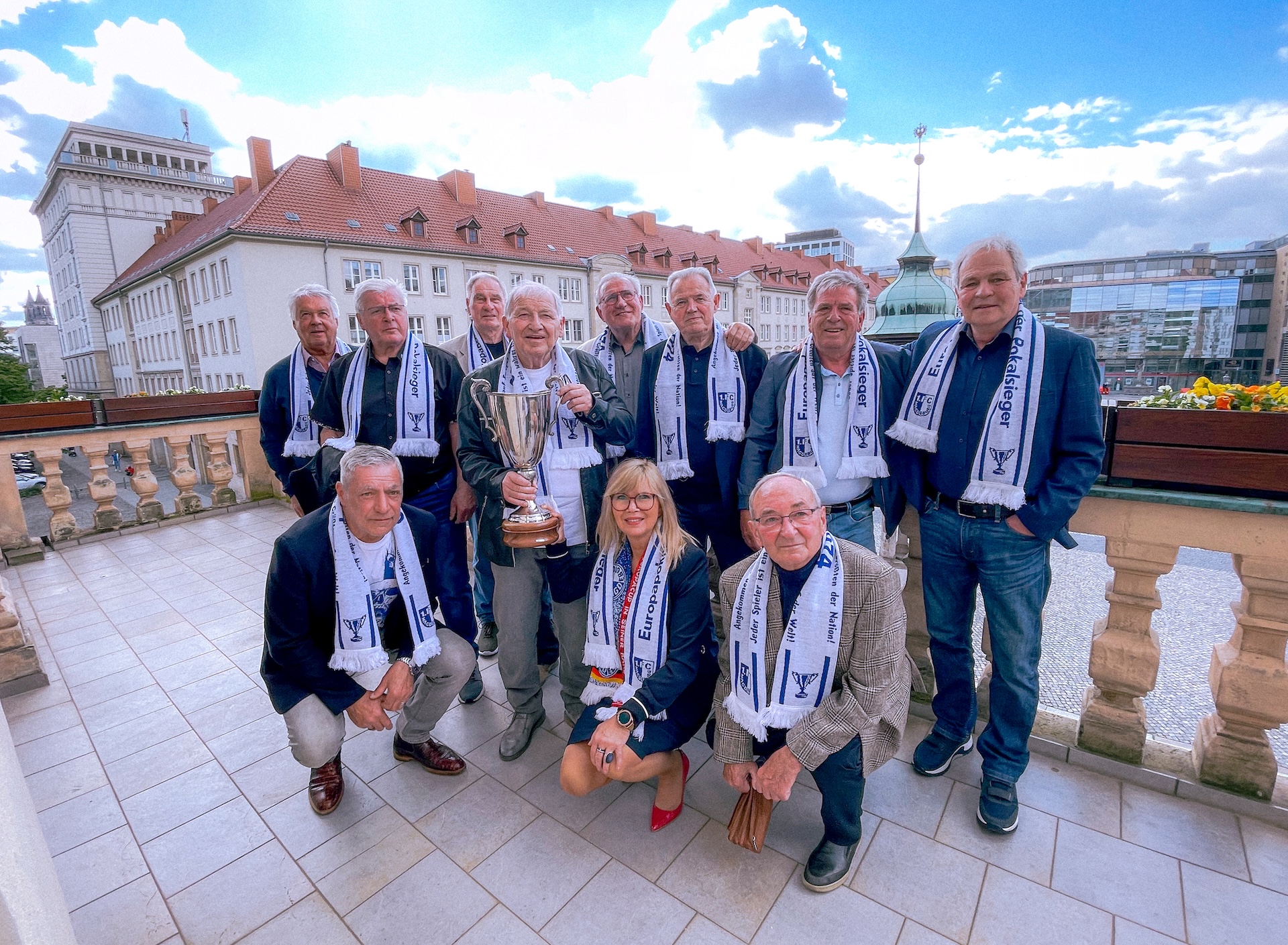 Siegmund Mewes (hintere Reihe, 3. v.l.) bei den Feierlichkeiten zum 50. EC-Jubiläum.