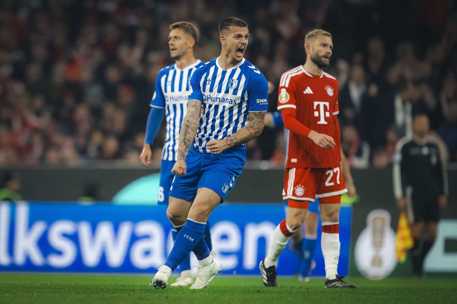 Mateusz Żukowski (Mitte) erzielte das zwischenzeitliche 1:1..