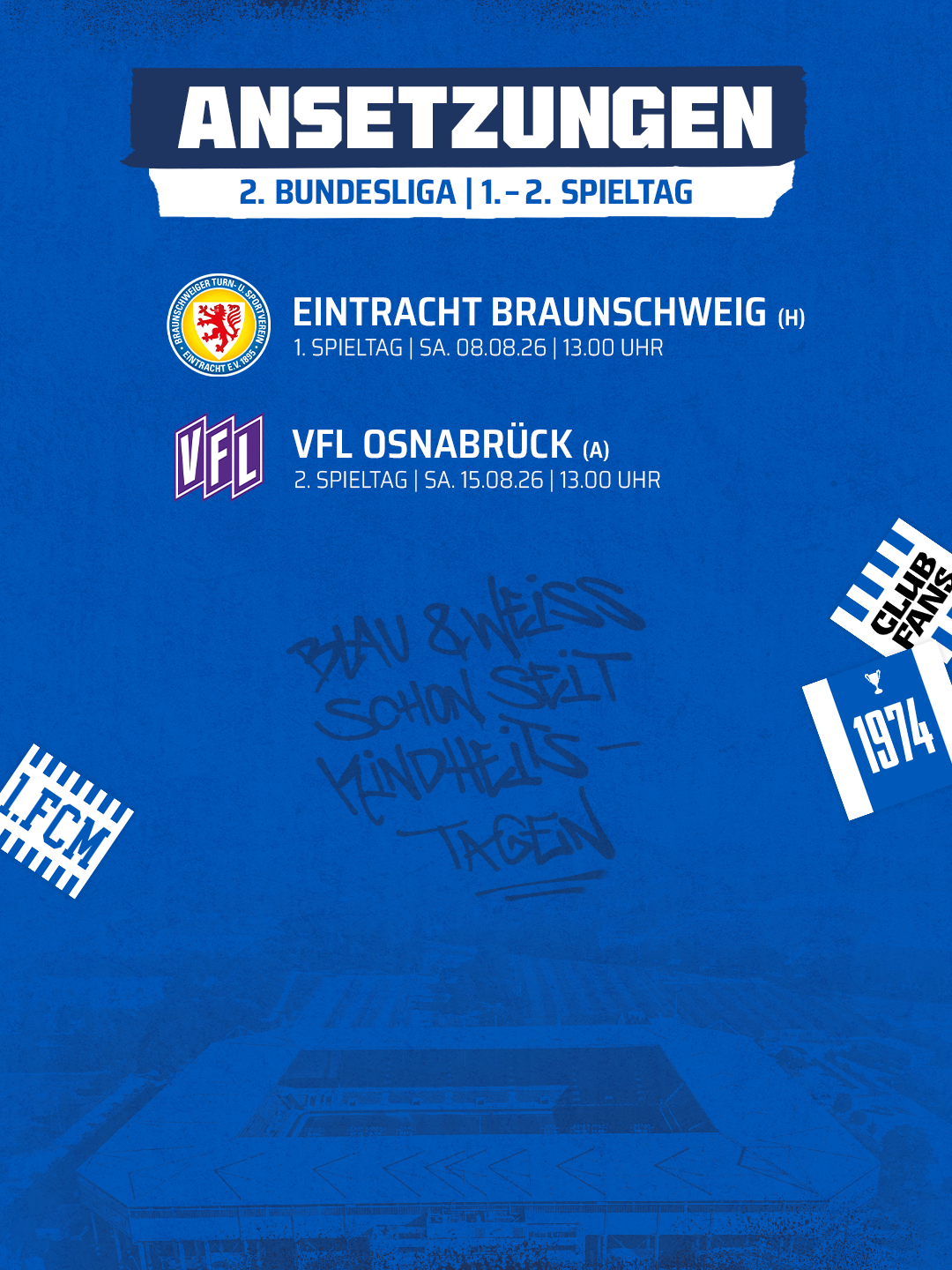 Die zeitgenauen Ansetzungen der Spieltage 1 und 2.