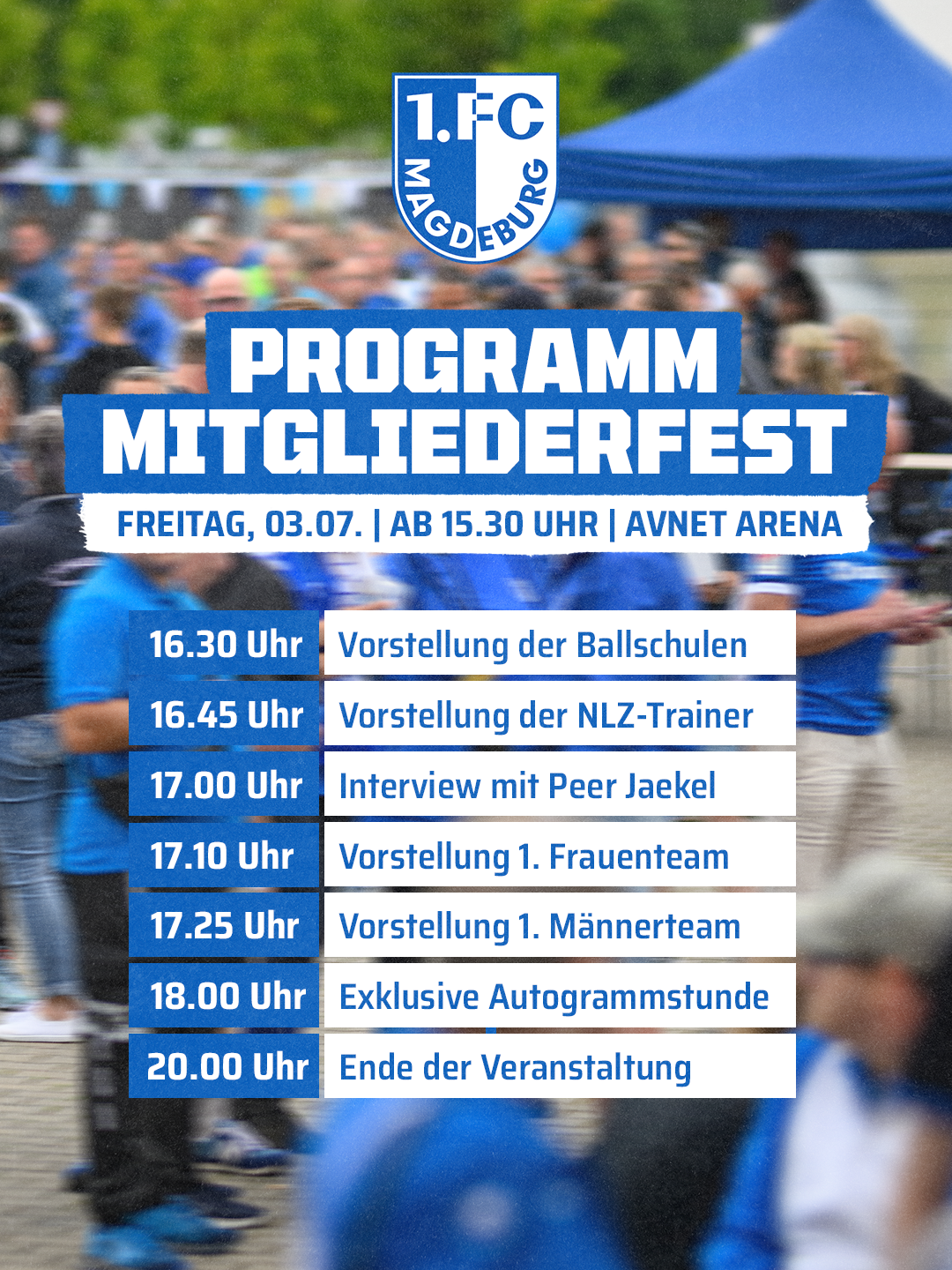 Das Programm vom Mitgliederfest.