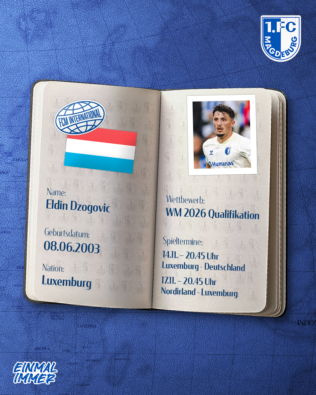 Eldin Dzogovic ist mit Luxemburg unterwegs.