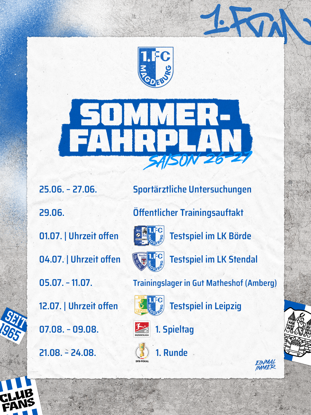 Der Sommer-Fahrplan.