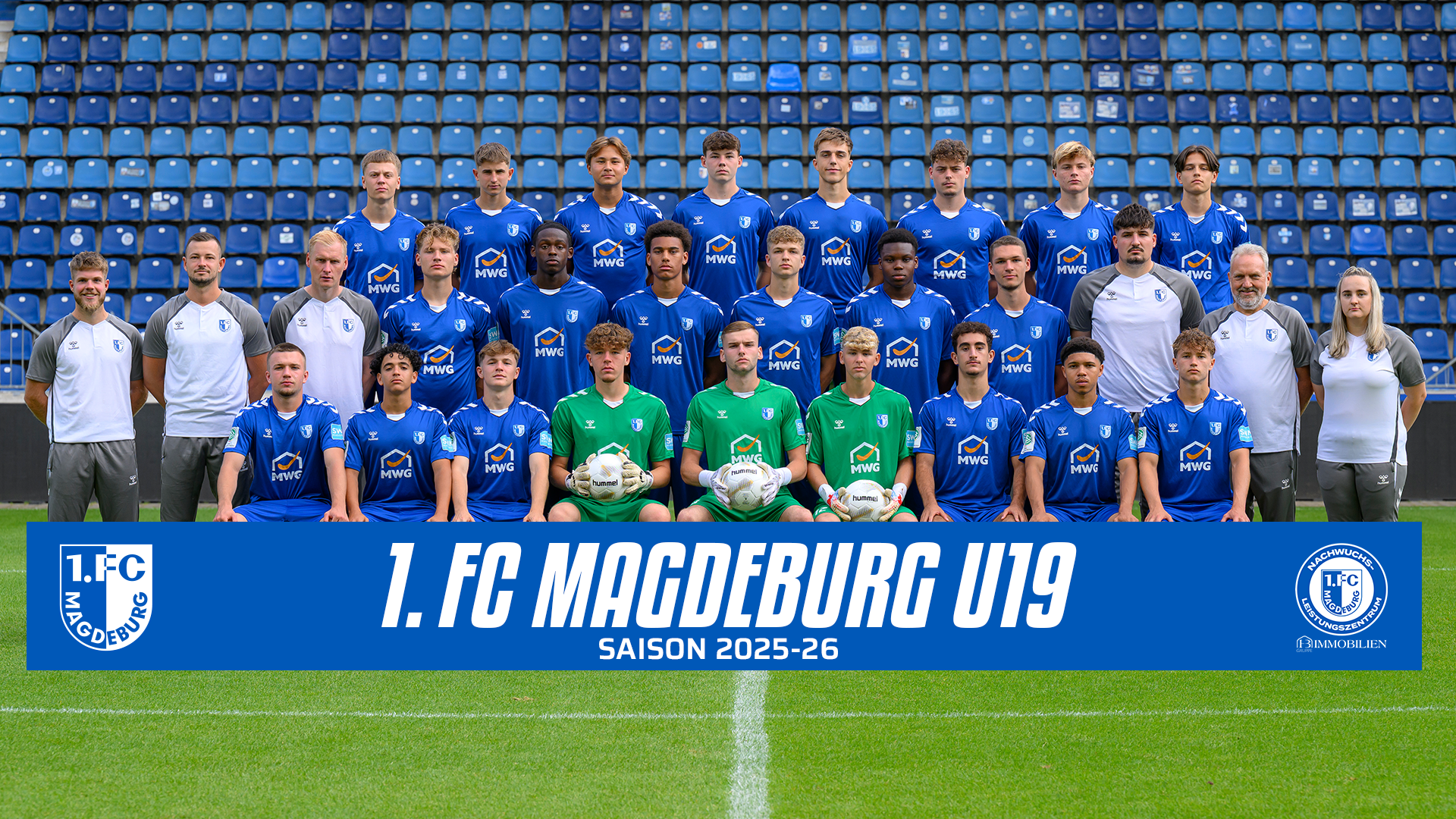 3.Reihe v.l.n.r. Adrian Drews, Felix Fuhrmann, Milano Herrmann, Titus Leye, Max Kleinschmidt, Tim Rosenbusch, Tom Ventzke, Felix Peters<br />
2.Reihe v.l.n.r. Paul Witt (Co-Trainer), Marc Plewa (Co-Trainer), Daniel Wölfel (Cheftrainer), Gustav Kirbach, Kingsley Madumere, Elishama Manyaka, Malte Hohmann, Stancy Chukwemeka, Max Adrian, Luis Lungwitz (TW-Trainer), Mario Henke (Mannschaftsleiter), Ronja Schäfer (Physiotherapeutin)<br />
1.Reihe v.l.n.r. Marlon Siebert, Islam Mahdhaoui, Lenny Hiller, Tjark Möbius, Emil Strauß, Armin Bock, Fadi Didoss, Ben Ekobena Seeger, Henrik Jakob